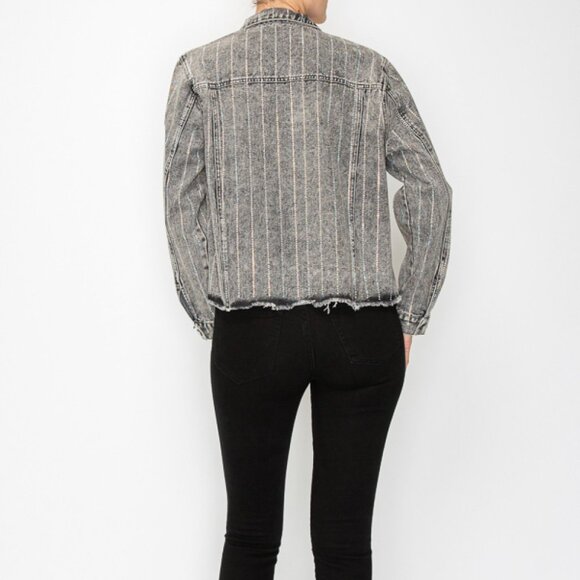 new ORIGMAI embellished jean denim jacket (4-colors) SM-2X classic rhinestones - Picture 4 of 16